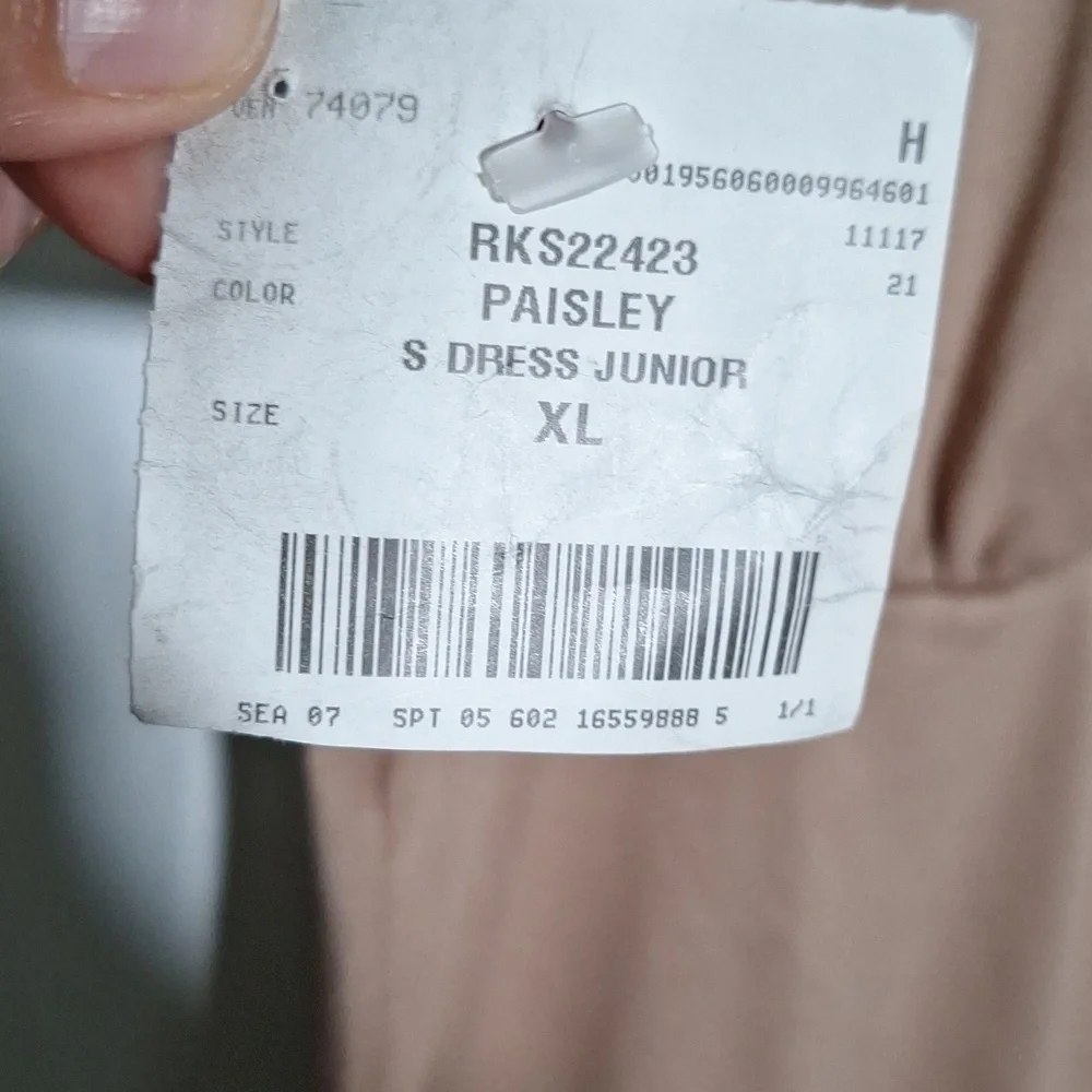Brand New No Comment Bodycon Dress Size XL Tan Cream Brown